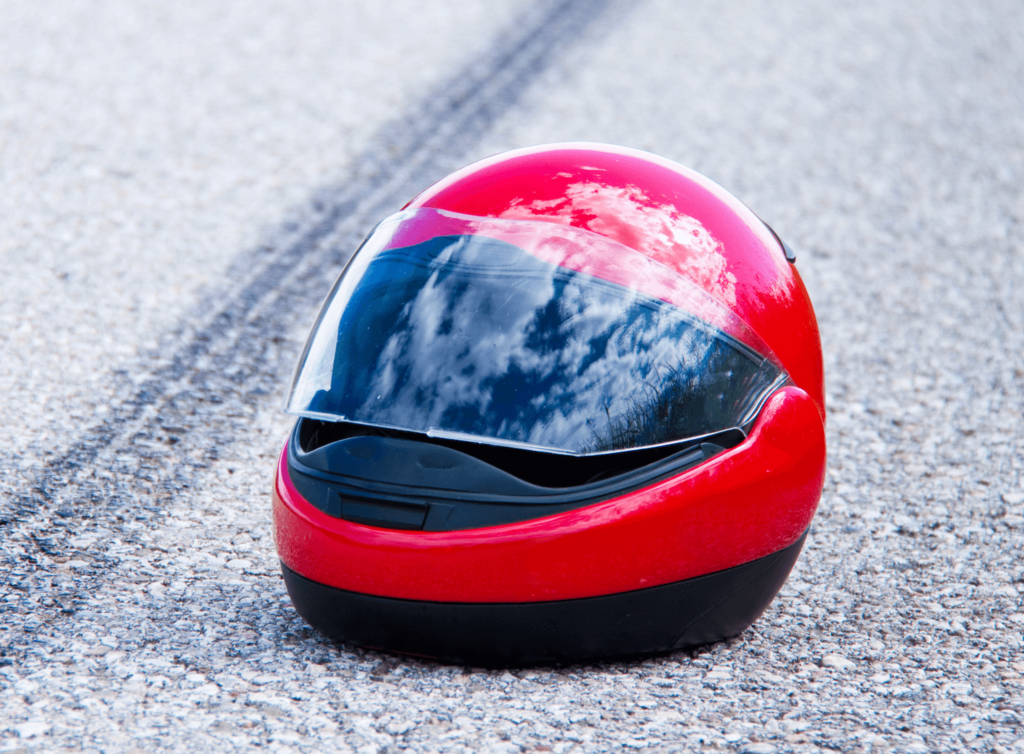 Helmet from Motorcycle accident. 