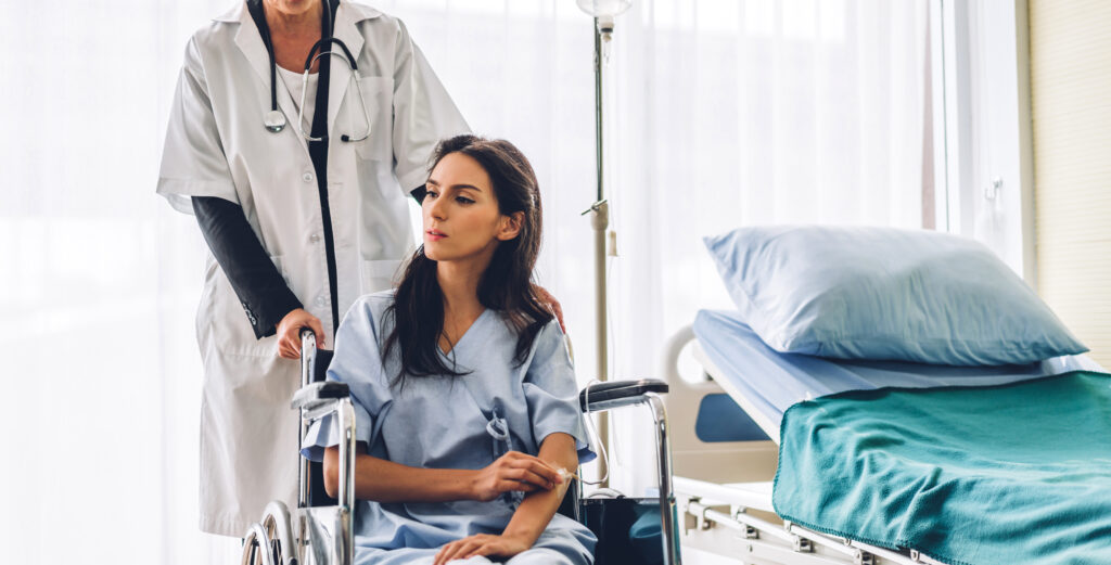 A women in a wheelchair suffering from Medical Malpractice