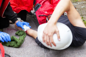 First aid training after workplace or work accident